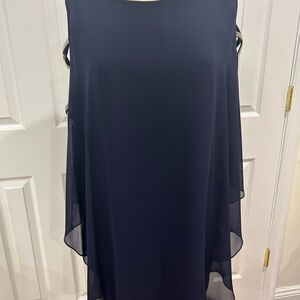 Xscape Midnight Blue Asymmetrical Dress